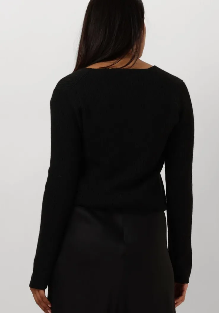 zwarte resort finest trui v-neck rib knit