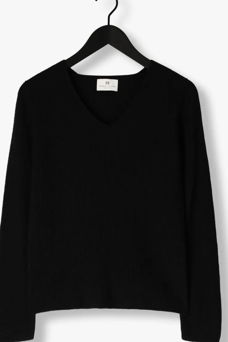 zwarte resort finest trui v-neck rib knit