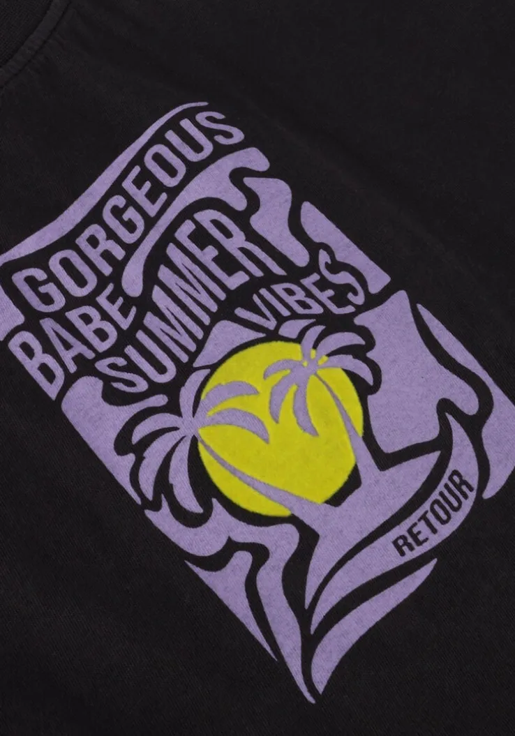 zwarte retour top calvina