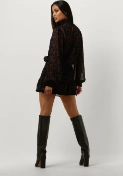 zwarte rough studios mini jurk stella dress