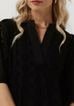 zwarte ruby tuesday mini jurk sabela half sleeves full embro short dress