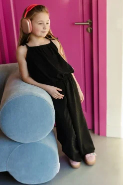 zwarte salty stitch pantalon lounge broek met zakken - baby cotton