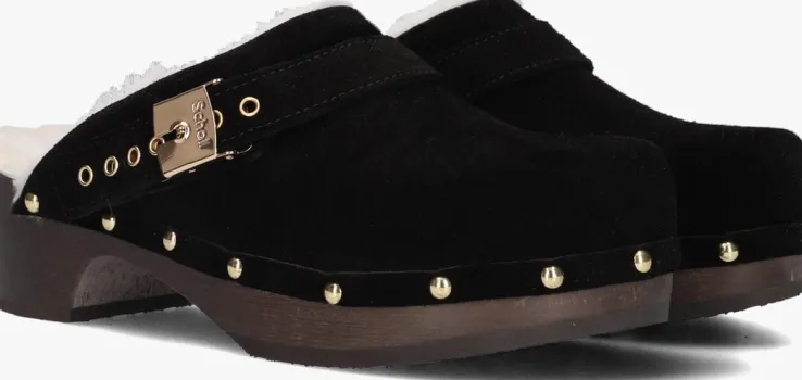 zwarte scholl clogs pescura robin