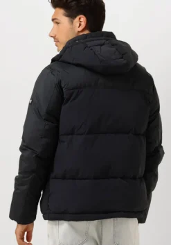 zwarte scotch & soda gewatteerde jas hooded puffer jacket