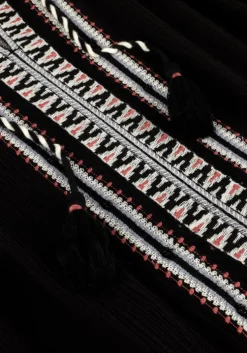 zwarte scotch & soda midi jurk midi dress with embroidery details