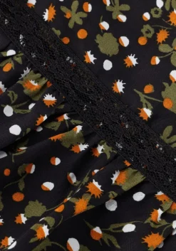 zwarte scotch & soda mini jurk smocked and tiered long sleeved dress