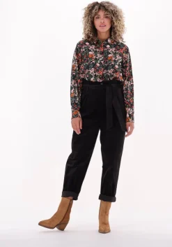 zwarte scotch & soda pantalon daisy - high rise straight leg paperbag trousers