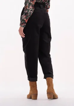 zwarte scotch & soda pantalon daisy - high rise straight leg paperbag trousers
