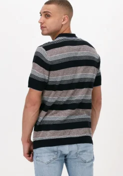 zwarte scotch & soda polo knitted structured linen-blend polo