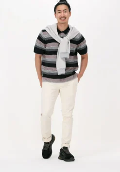 zwarte scotch & soda polo knitted structured linen-blend polo