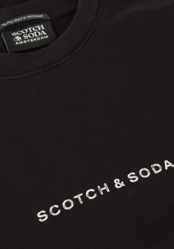 zwarte scotch & soda sweater logo front chest sweatshirt