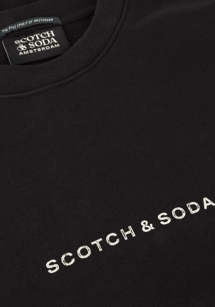 zwarte scotch & soda sweater logo front chest sweatshirt