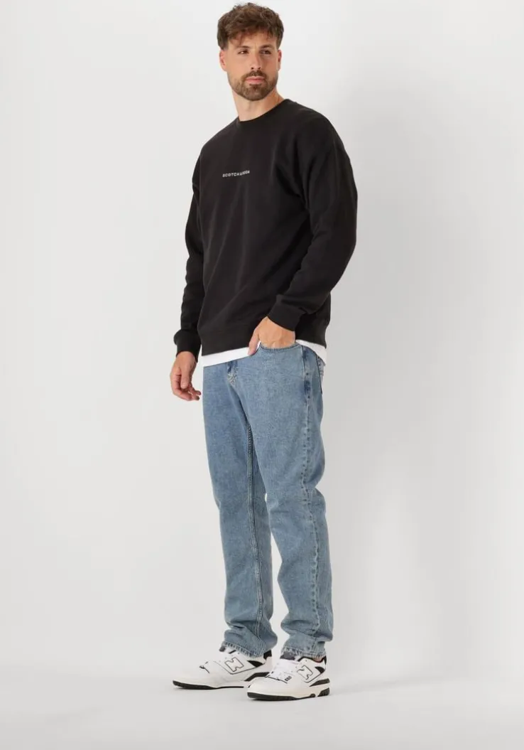 zwarte scotch & soda sweater logo front chest sweatshirt
