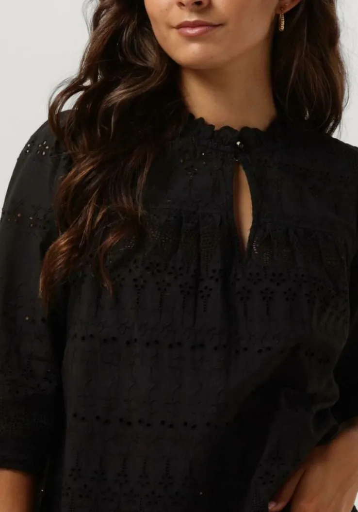 zwarte scotch & soda top broderie anglaise top