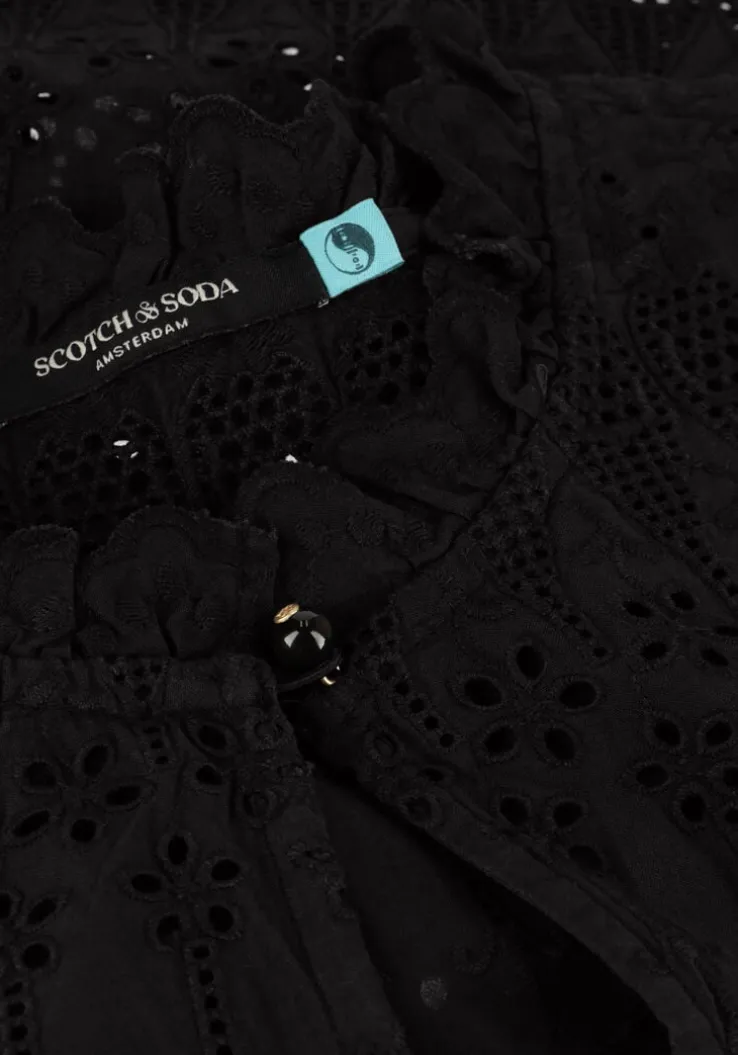 zwarte scotch & soda top broderie anglaise top