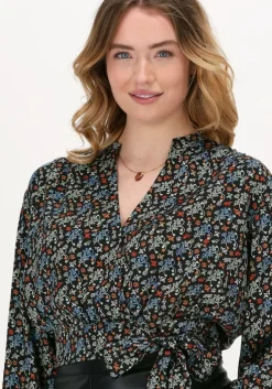 zwarte scotch & soda top printed long-sleeved recycled