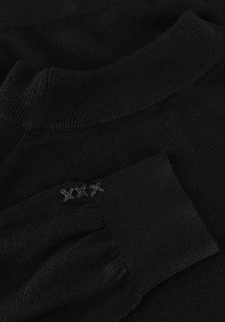 zwarte scotch & soda trui dropped shoulder mock neck pullover