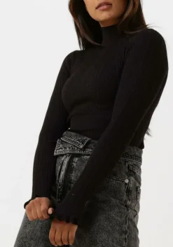 zwarte scotch & soda trui ribbed mock neck pullover
