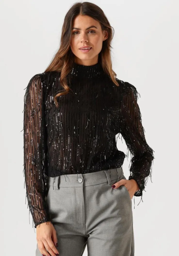 zwarte second female blouses tassel blouse