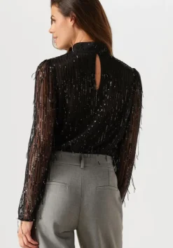 zwarte second female blouses tassel blouse