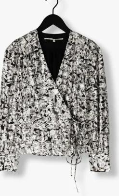 zwarte second female blouses doodle wrap blouse