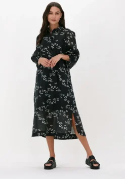 zwarte second female midi jurk davida new dress