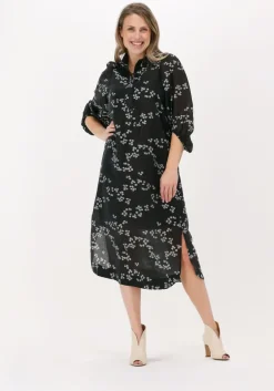 zwarte second female midi jurk davida new dress