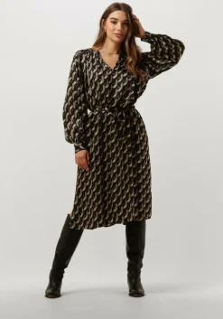 zwarte second female midi jurk hopi dress