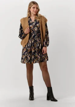 zwarte second female mini jurk mamma wrap dress