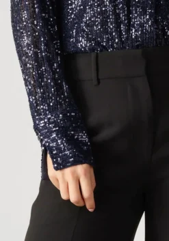 zwarte second female pantalon fique straight trousers