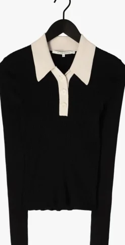 zwarte second female t-shirt josephine knit polo