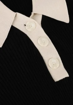zwarte second female t-shirt josephine knit polo