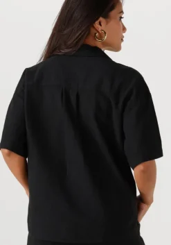 zwarte selected femme blouses slfluisa 2/4 revers shirt b