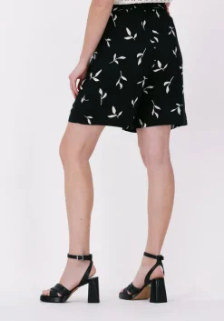 zwarte selected femme broeken slfilva hw wide shorts