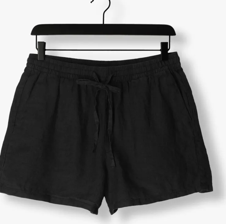zwarte selected femme broeken slflinnie mw linen shorts
