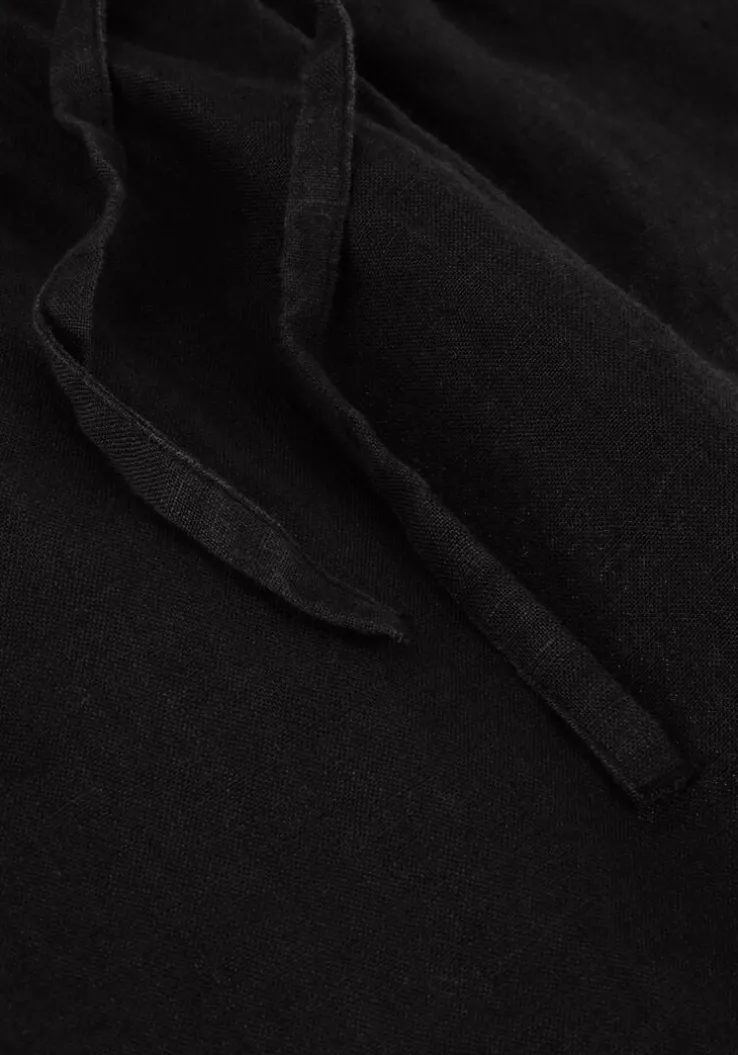 zwarte selected femme broeken slflinnie mw linen shorts