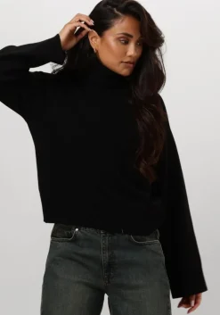 zwarte selected femme coltrui slfkamma ls knit roll neck