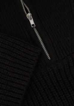 zwarte selected femme coltrui slfbloomie ls knit half zip