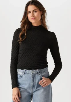 zwarte selected femme coltrui slftimmi ls high neck structure top
