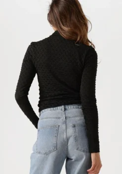 zwarte selected femme coltrui slftimmi ls high neck structure top