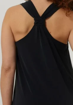 zwarte selected femme maxi jurk slfroberta sl knot ankle dress