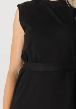 zwarte selected femme maxi jurk slfhalley sl shoulderpad ankle