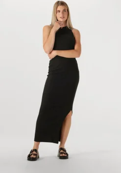 zwarte selected femme maxi jurk slfanna sl ankle tank dress