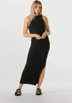 zwarte selected femme maxi jurk slfanna sl ankle tank dress