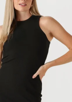 zwarte selected femme maxi jurk slfanna sl ankle tank dress