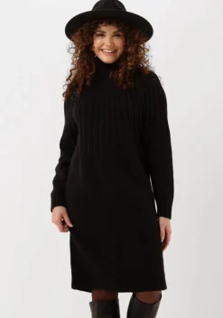 zwarte selected femme midi jurk nima ls knit dress camp