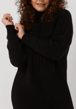 zwarte selected femme midi jurk nima ls knit dress camp