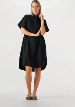 zwarte selected femme mini jurk slfblair 2/4 short shirt dress