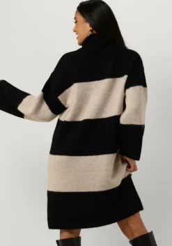 zwarte selected femme mini jurk slfalva ls knit high neck dress