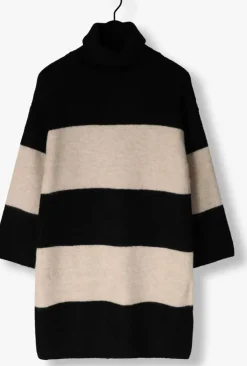 zwarte selected femme mini jurk slfalva ls knit high neck dress